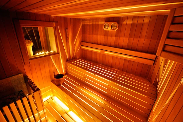 Sauna in legno nella spa